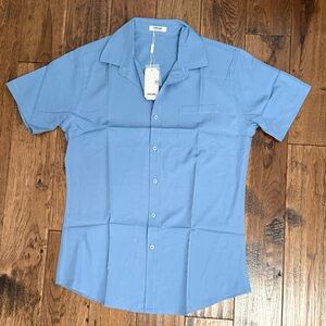 Classic Blue Button-Down Shirt by Coofandy